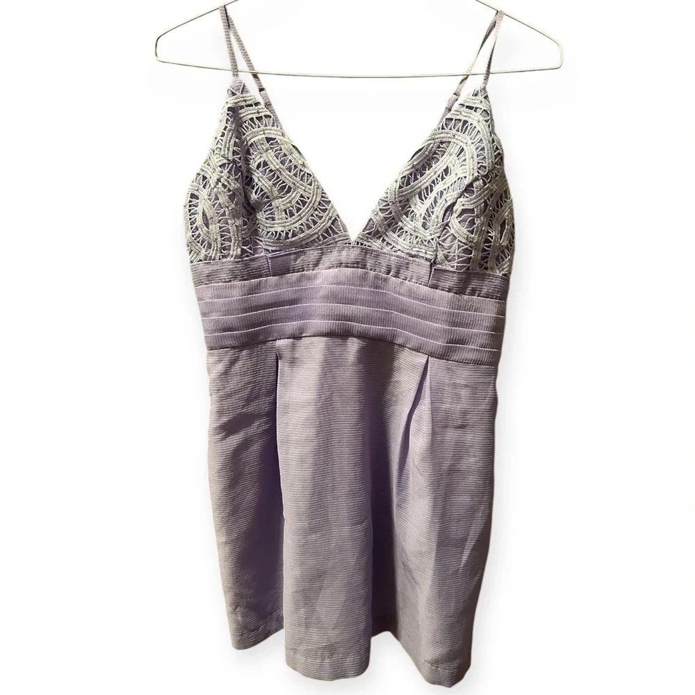 Free People Lilac We Go Together Embellished Sleeveless Mini Dress Size 12 NWT